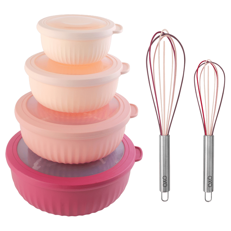 MorningSave: Cook with Color 4-Piece Bowl Set with 5-Piece Utensil Set