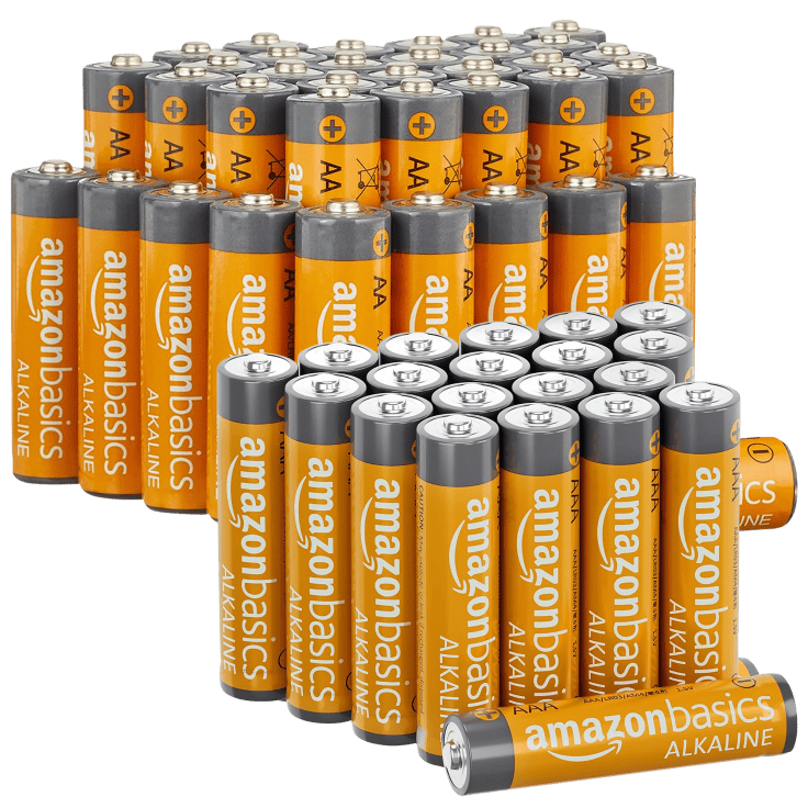 Basics 100-Pack AAA Alkaline High-Performance Batteries, 1.5 Volt,  10-Year Shelf Life