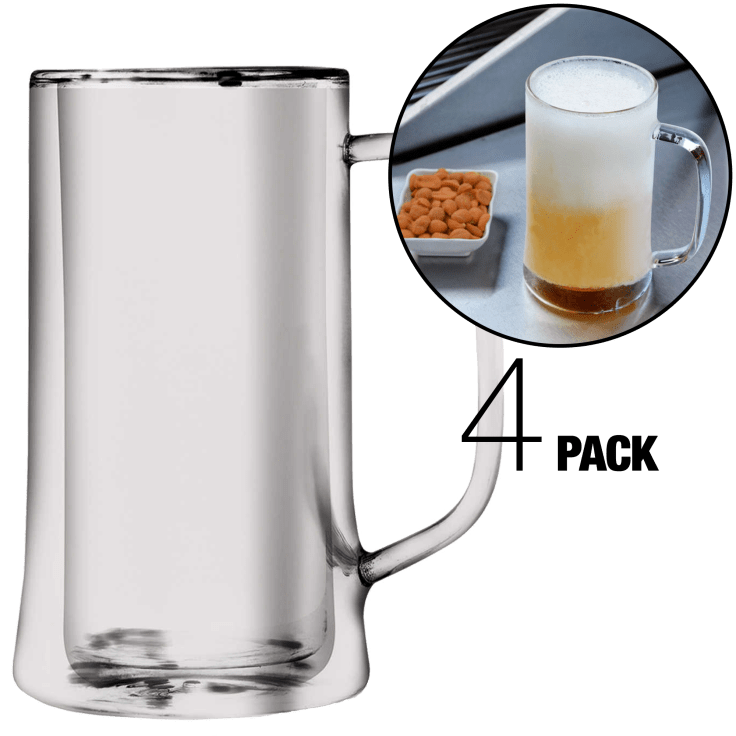 MorningSave: 4-Pack of 14oz Freezable Beer Mugs by Amsterdam Freeze Glass