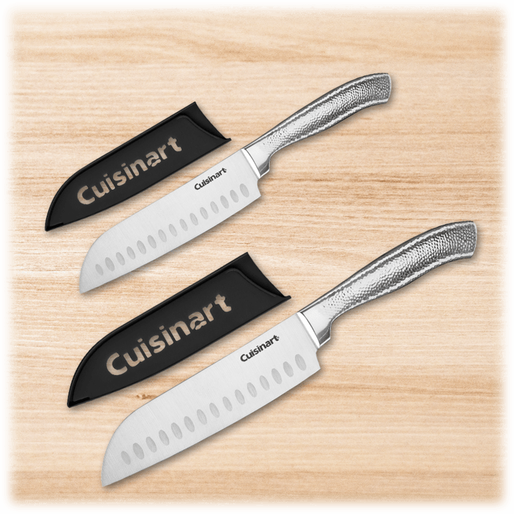 MorningSave Cuisinart 2Piece Classic Stainless Steel Hammered Santoku