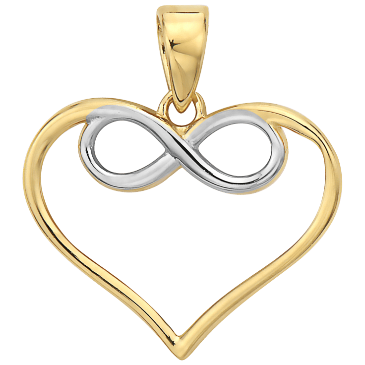 MorningSave Pori Jewelers 14K TwoToned Gold Forever Heart Dainty