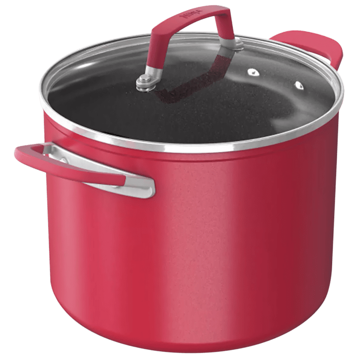 Ninja Foodi Neverstick 1.5-Qt Saucepan with Glass Lid Oven Safe Crimson Red  New 