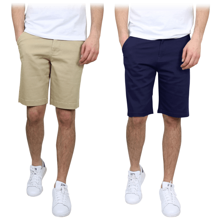 MorningSave: 2-Pack: Men's Cotton Stretch Slim Fit Chino Shorts