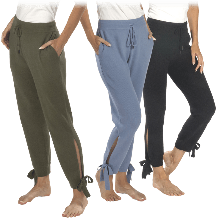 SideDeal: Retreat By Rhonda Shear Ribbed Knit Lounge Pant with Ties