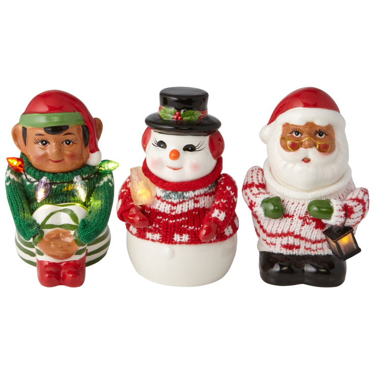 MorningSave Mr. Christmas Nostalgic Set of 3 Figures in Sweaters