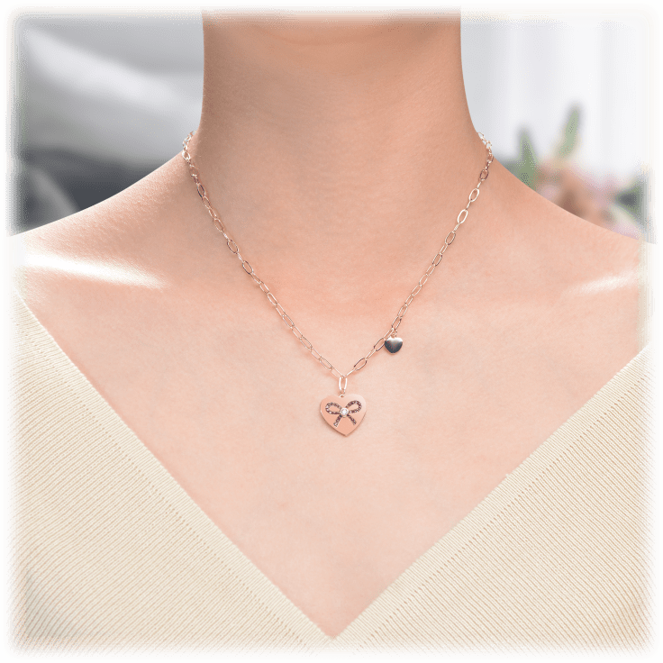 MorningSave: Genevive Sterling Silver Pink Diamonds Necklace