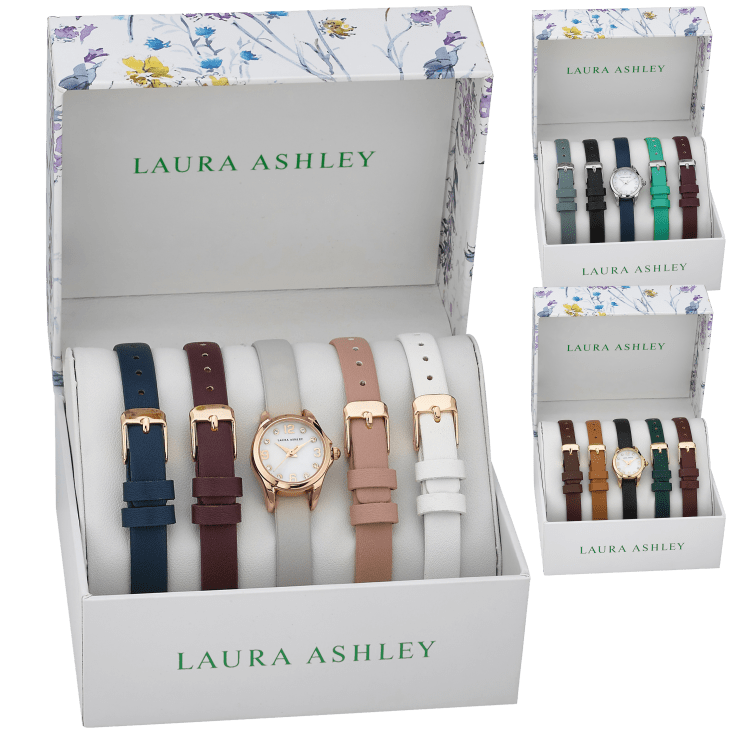 MorningSave Laura Ashley Ladies Watch with Interchangeable Band Set