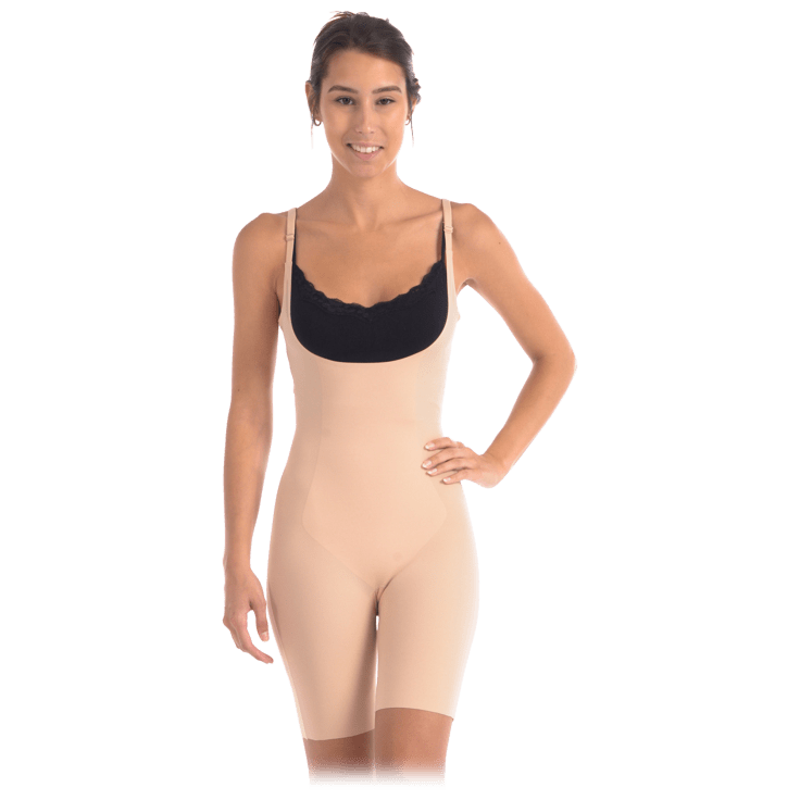 MorningSave: Body Beautiful Open Bust Bodysuit Shaper with Mesh Butt