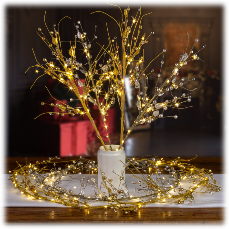 MorningSave Harvest Lane PreLit Garland & 2Piece Set of Twigs with Timer