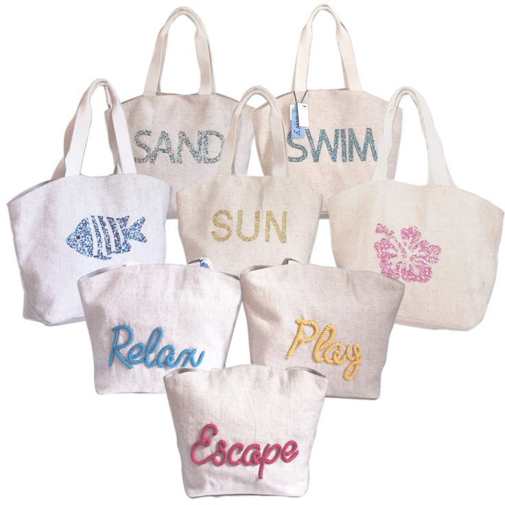 MorningSave Handcrafted Large Canvas Beach Totes