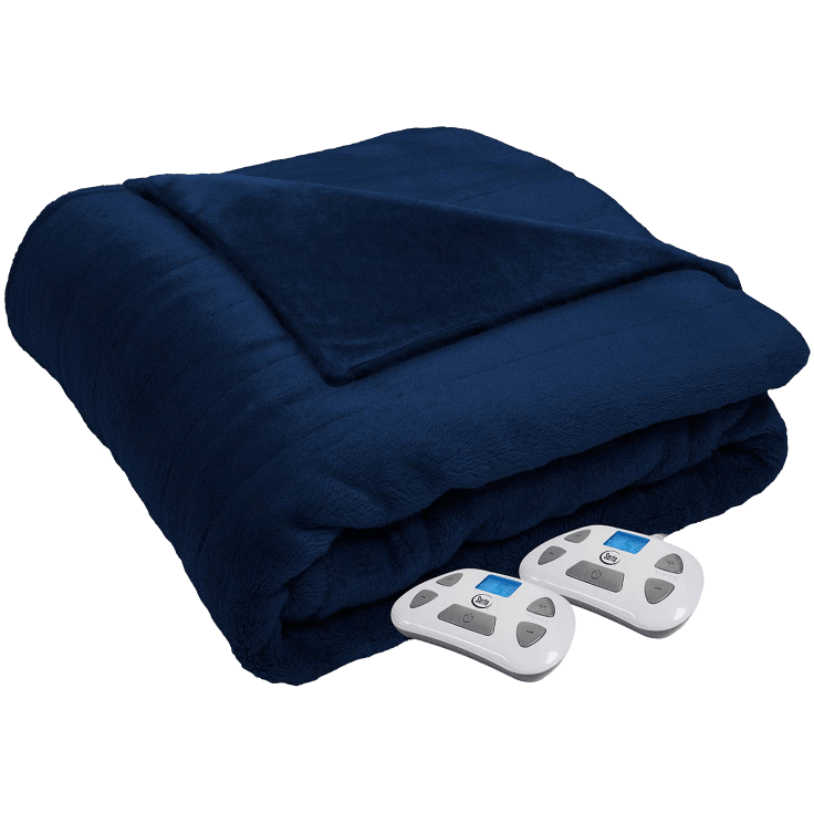 Serta microfleece electric heated warming blanket deals