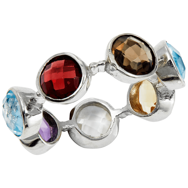 MorningSave Savvy Cie 18K Over Sterling Genuine Multistone 6