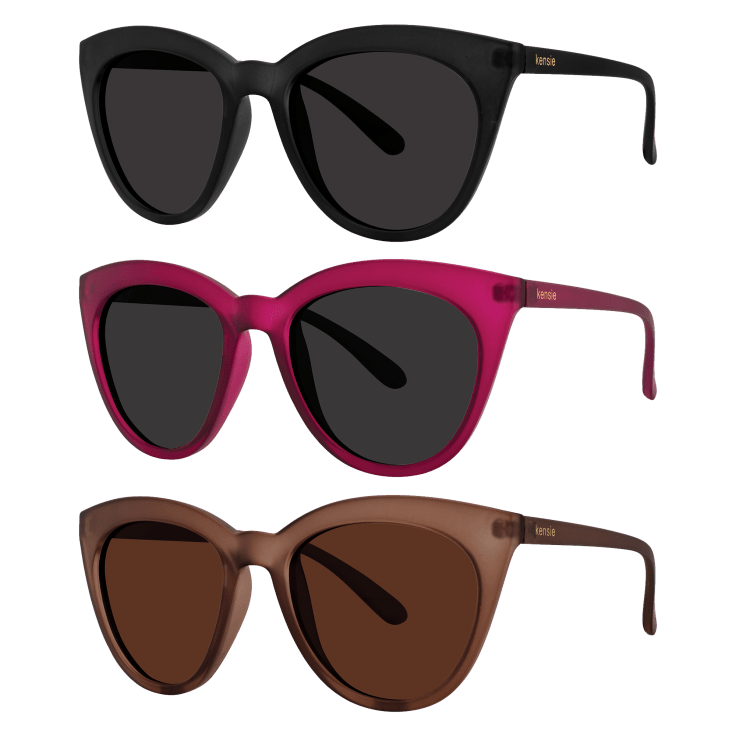 Kensie Coco Polarized Women/'s Rounded Cat Eye Sunglasses