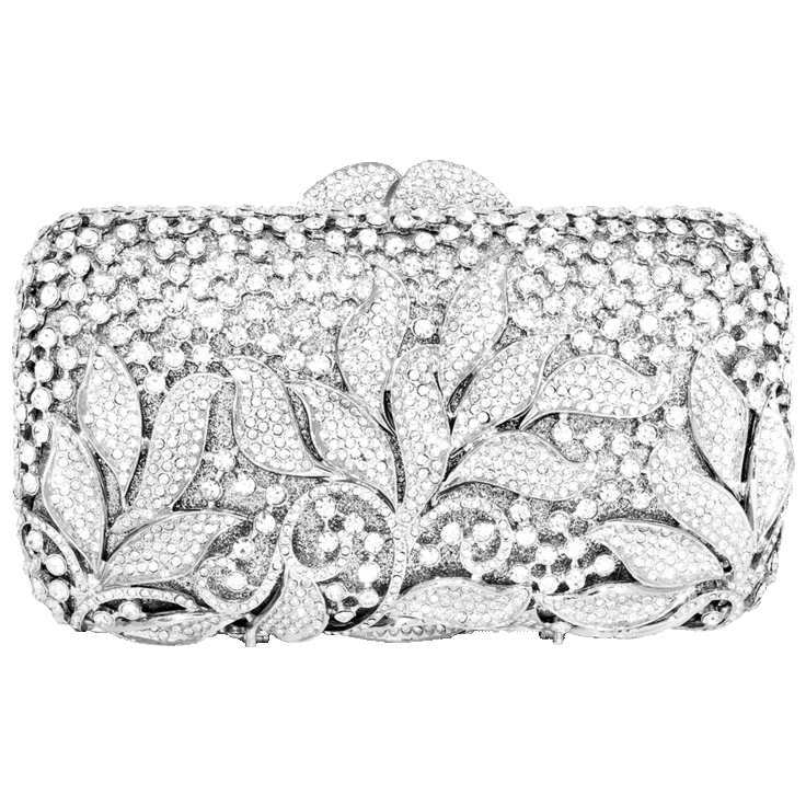 MorningSave Dolli Classic Leaves Crystal Clutch