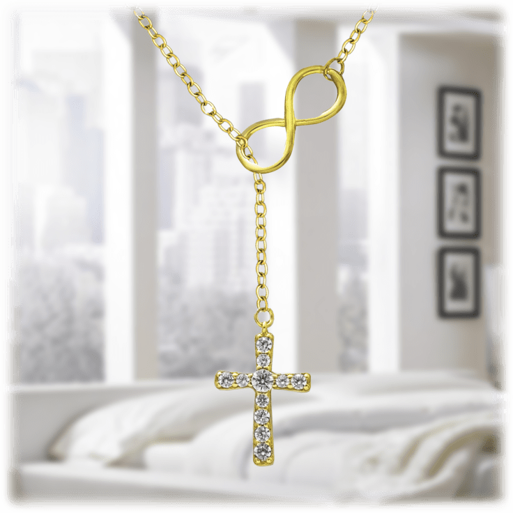 Mahi Rosegold Plated Infinity Cross Symbol Pendant Necklace with Crystals  for Women (PS1101731M) : Amazon.in: Fashion