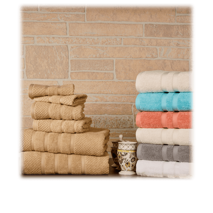 Bibb Home 6 Piece Egyptian Cotton Towel Set - 12 Colors - Solid