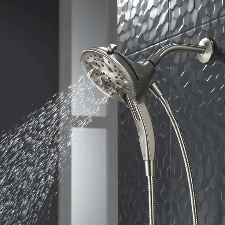 Delta In2ition Two-in-One 5-Spray 6.8 In. Dual Wall Mount Fixed And Handheld Shower Head In Venetian Bronze 58569-RB-PK