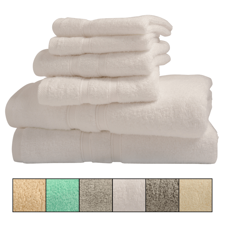 Bibb Home 100% Cotton 6-Piece Towel Set