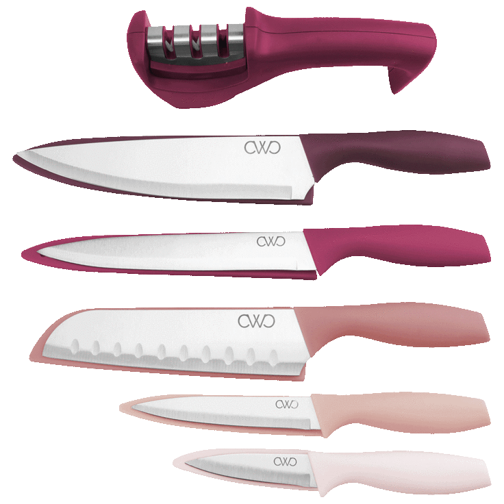 EatNeat 12-Piece Colorful Kitchen Knife Set - 5 Colored Stainless Steel  Knive