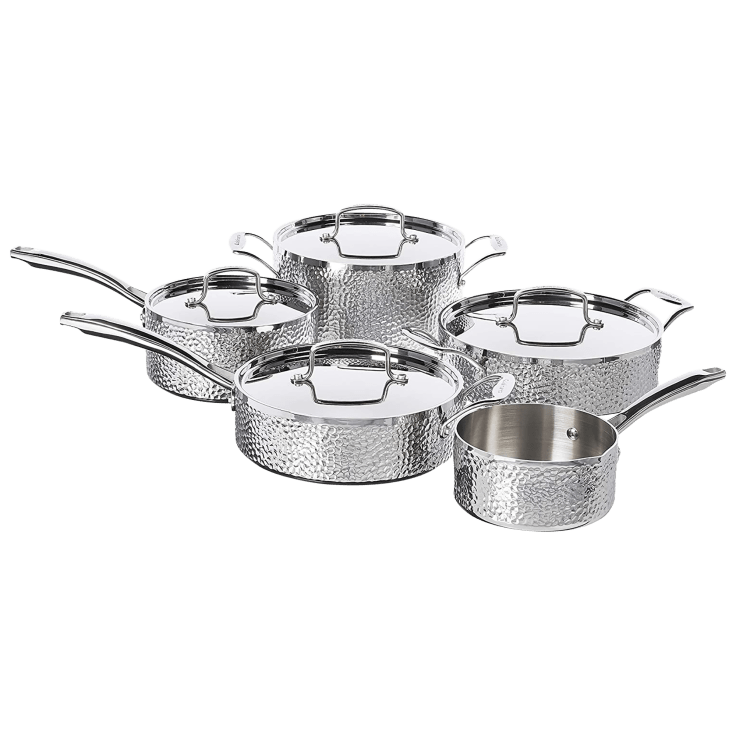 Cuisinart Hammered Collection 9 Pcs Cookware Set Copper with Knife
