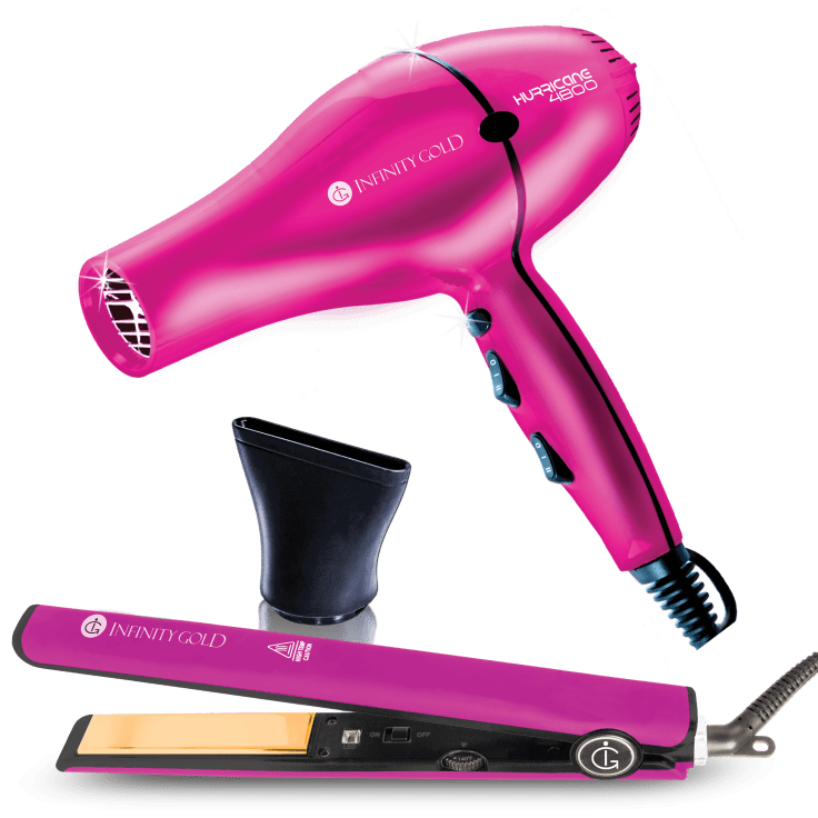 MorningSave Infinity Gold Blow Dryer with 1" Flat Iron & Concentrator