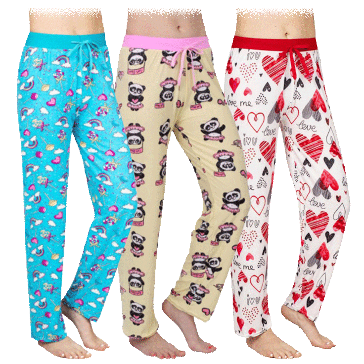 UNOseven Girls Printed Pant - Side Pockets - Relax Fit - Pack of 3 -  Assorted Mix