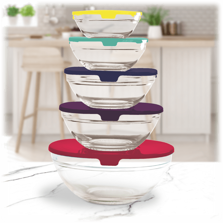 MorningSave Farberware 10pc Glass Bowl Set