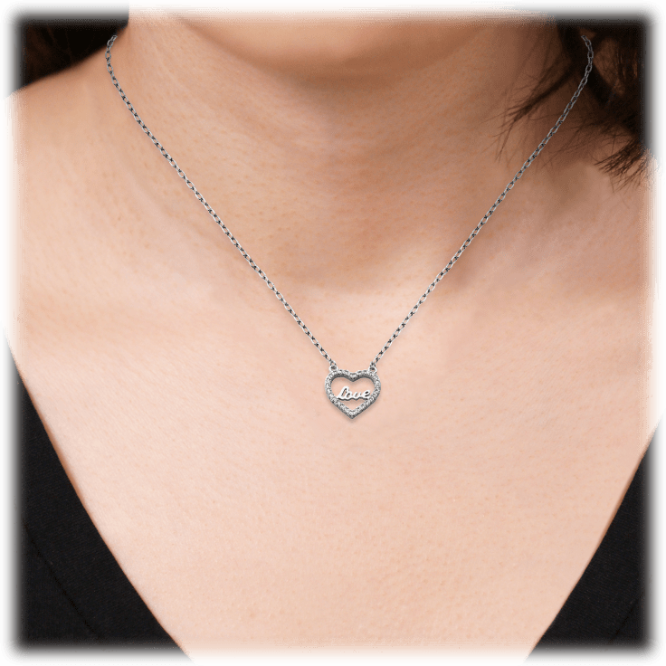 MorningSave: Morgan & Paige Sterling Silver Plated Heart Love Necklace