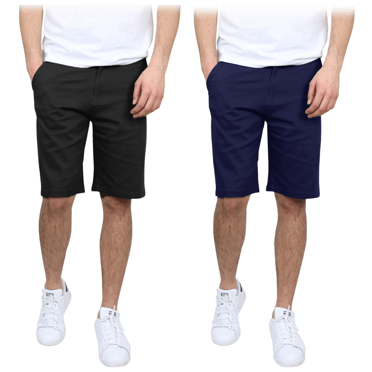 SideDeal: 2-Pack: Men's Cotton Stretch Slim Fit Chino Shorts