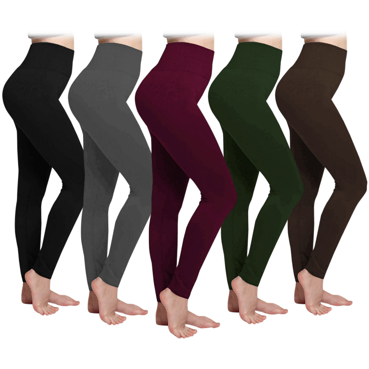 SideDeal: 5-Pack: Ciana Women's Cozy Fleece-Lined Seamless Leggings