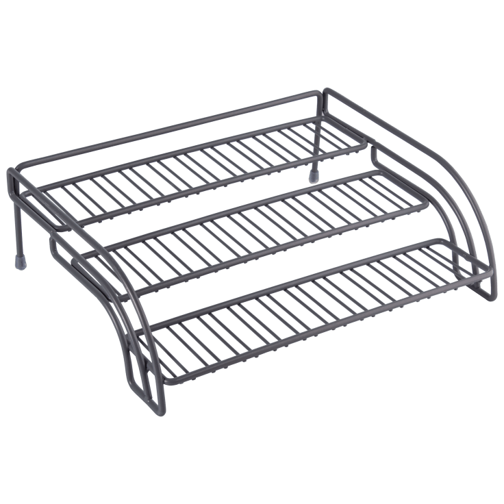 MorningSave Farberware 3 Tier Pantry Rack Metallic Grey