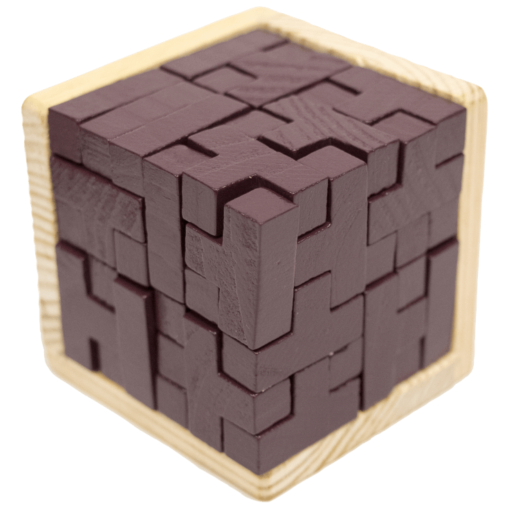 54-Piece Wooden 3D IQ Cube