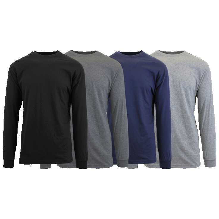 SideDeal: 4-Pack: Men's Cotton-Blend Long Sleeve Crew Neck Tees