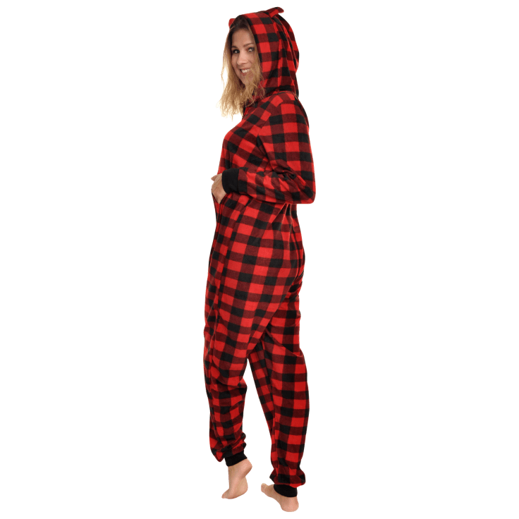 MorningSave Angelina Women's Fleece Novelty OnePiece Hooded Pajamas