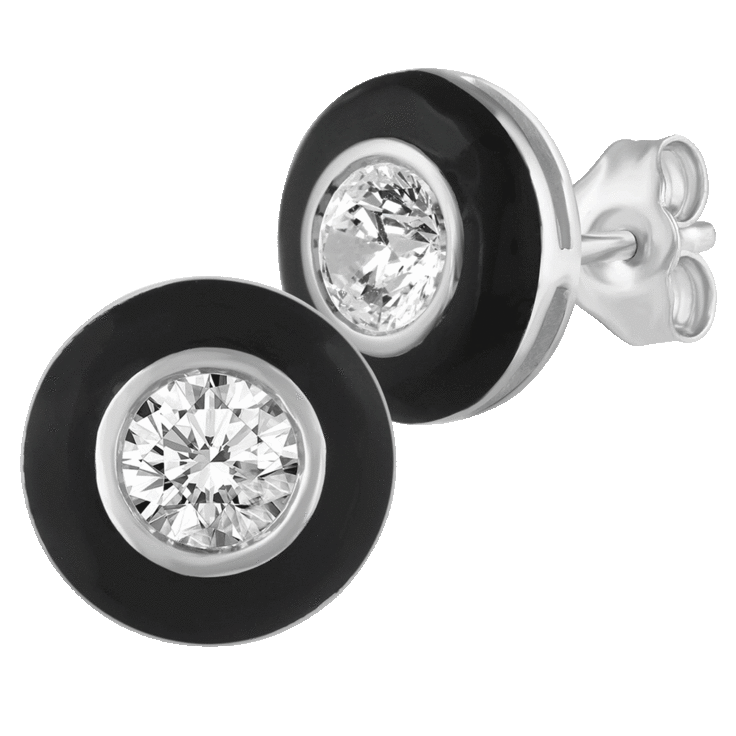 Fifth and Fine 1/4ct Women Round Diamond Stud Earrings Set in Sterling Silver