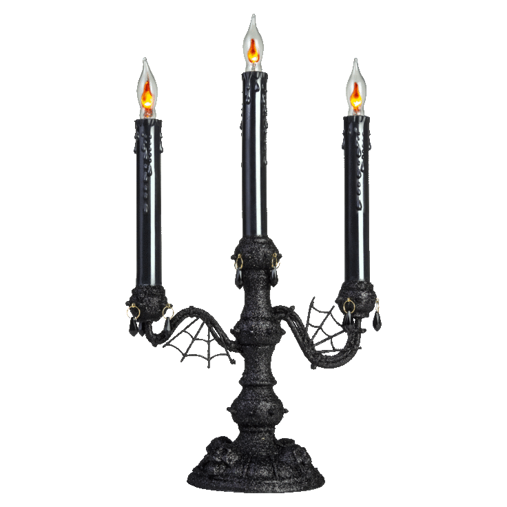 MorningSave 2Pack Ashland Halloween Gothic Candelabras with FlickerFlame Bulbs