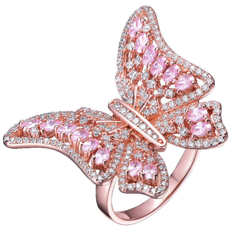 Butterfly ring online rose gold