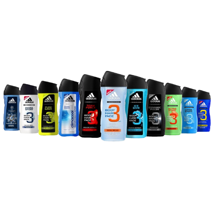 6 Pack Assorted Adidas Shower Gel For Men