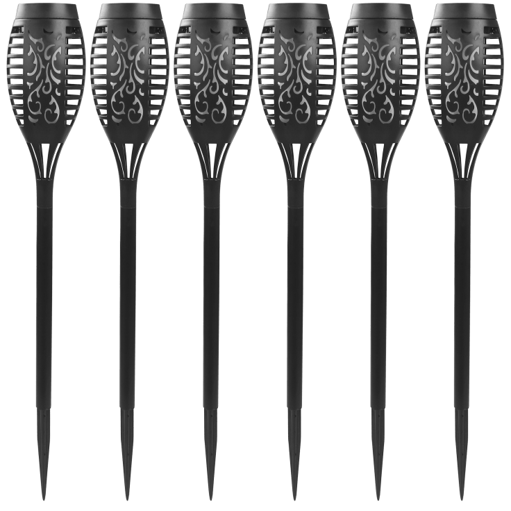 6-Pack Solasa Solar Tiki Pathway Lights