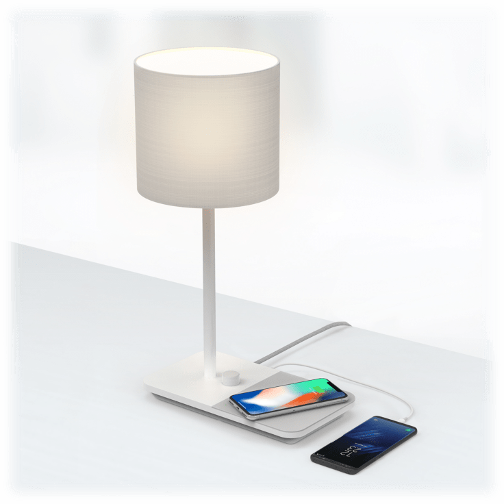 iHome Traditional Fabric Lamp with USB 