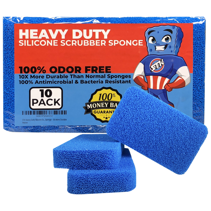 MorningSave 10Pack Heavy Duty Silicone Scrubber Sponges