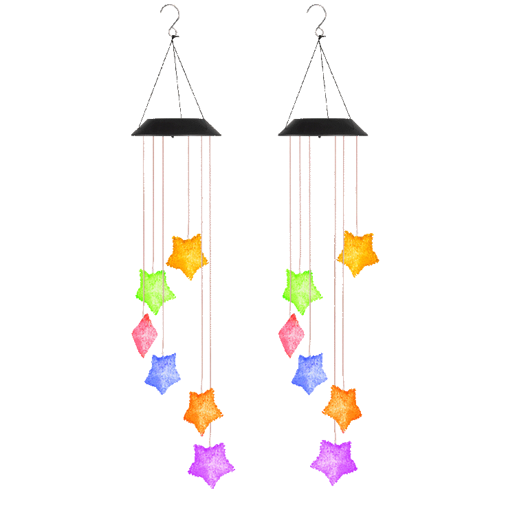 MorningSave 2Pack Solar Mobile Star Lights