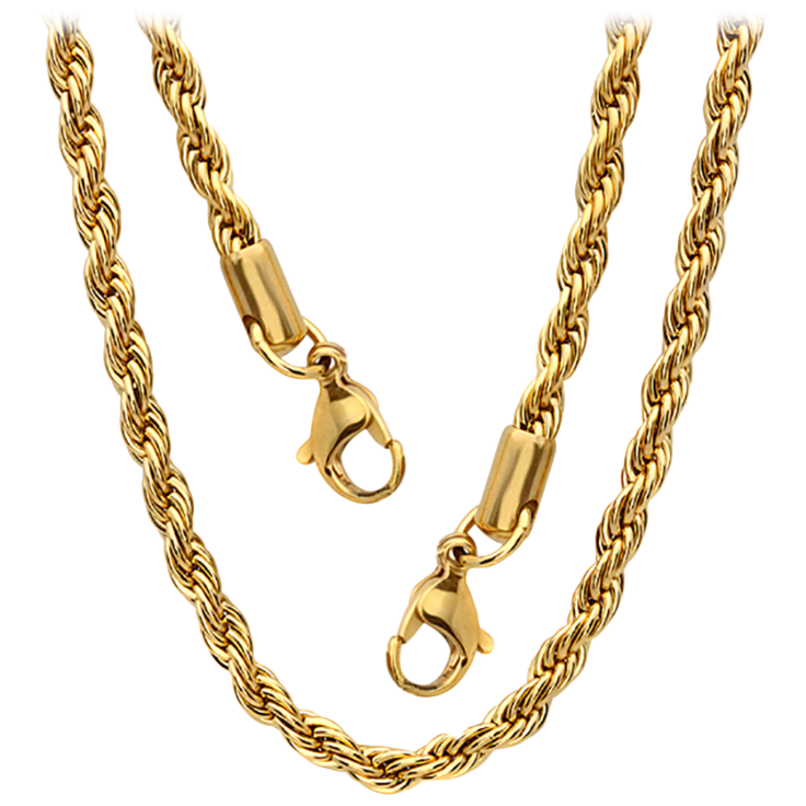 18-Carat Gold Rope Mask Chain