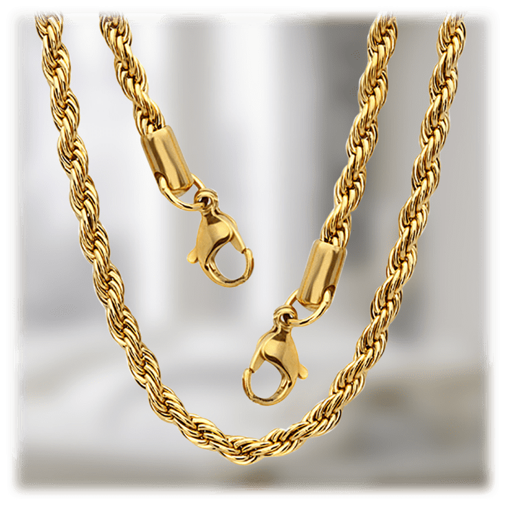 18-Carat Gold Rope Mask Chain
