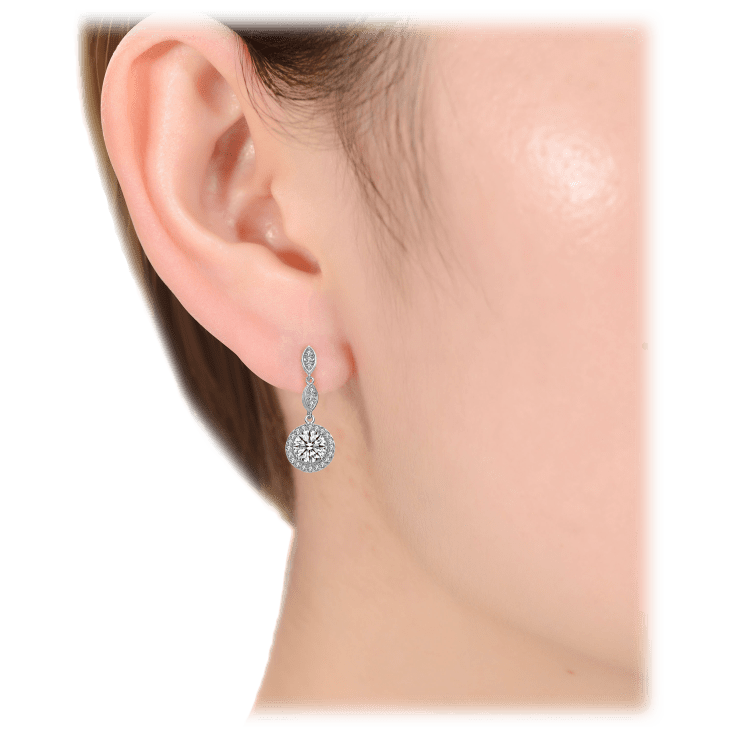 MorningSave Genevive Sterling Silver Cubic Zirconia Round Drop