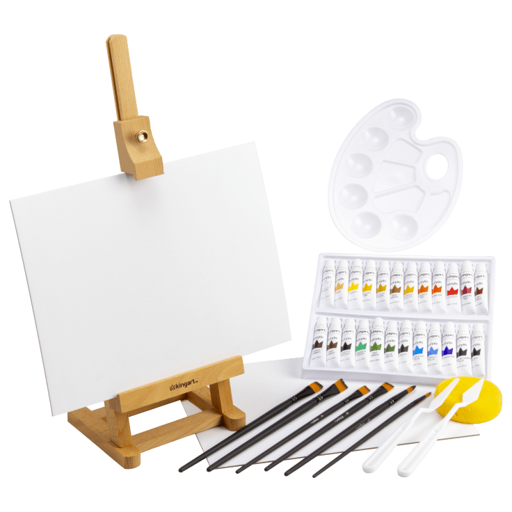 KINGART PRO Artist Acrylic Paint & Brush Set, 17 PC 
