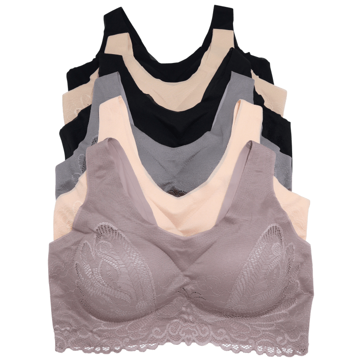 Angelina Wired Cotton Sports Bra with Mesh Racerback –