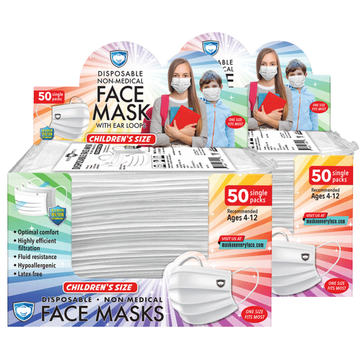 MorningSave 100Pack Individually Wrapped 3Ply Disposable Masks