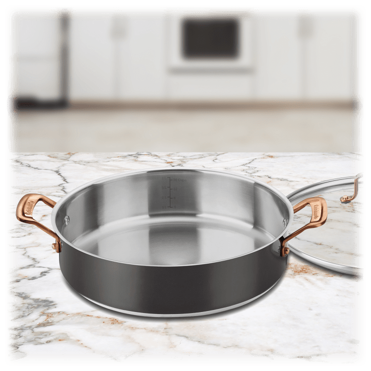Cuisinart Onyx Black & Rose Gold Stainless Steel 12 Everyday Pan & Lid