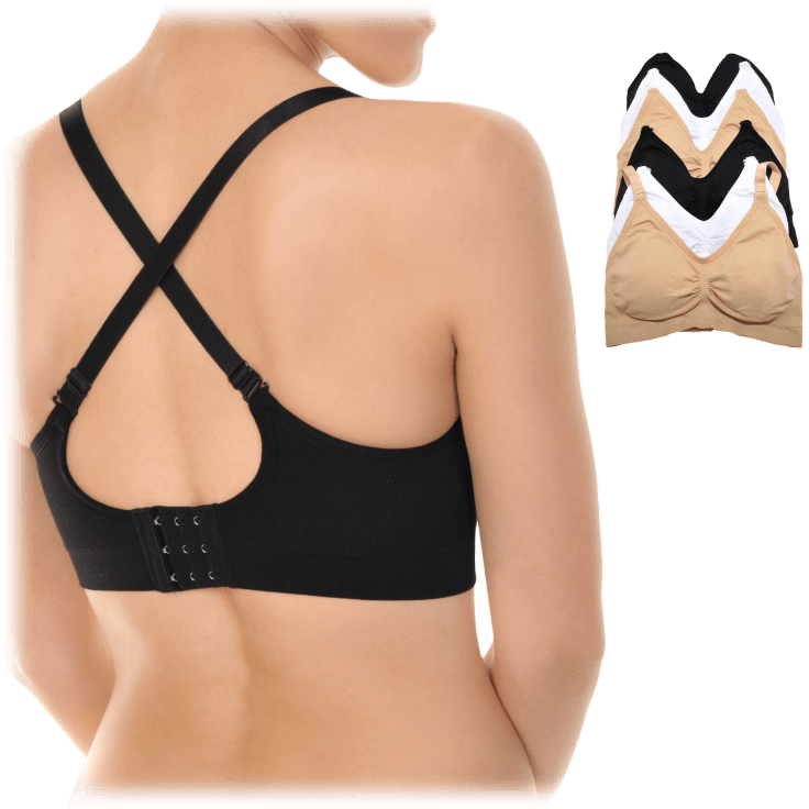 Angelina Seamless Sports Bra with Strappy Back (3-Pack) –